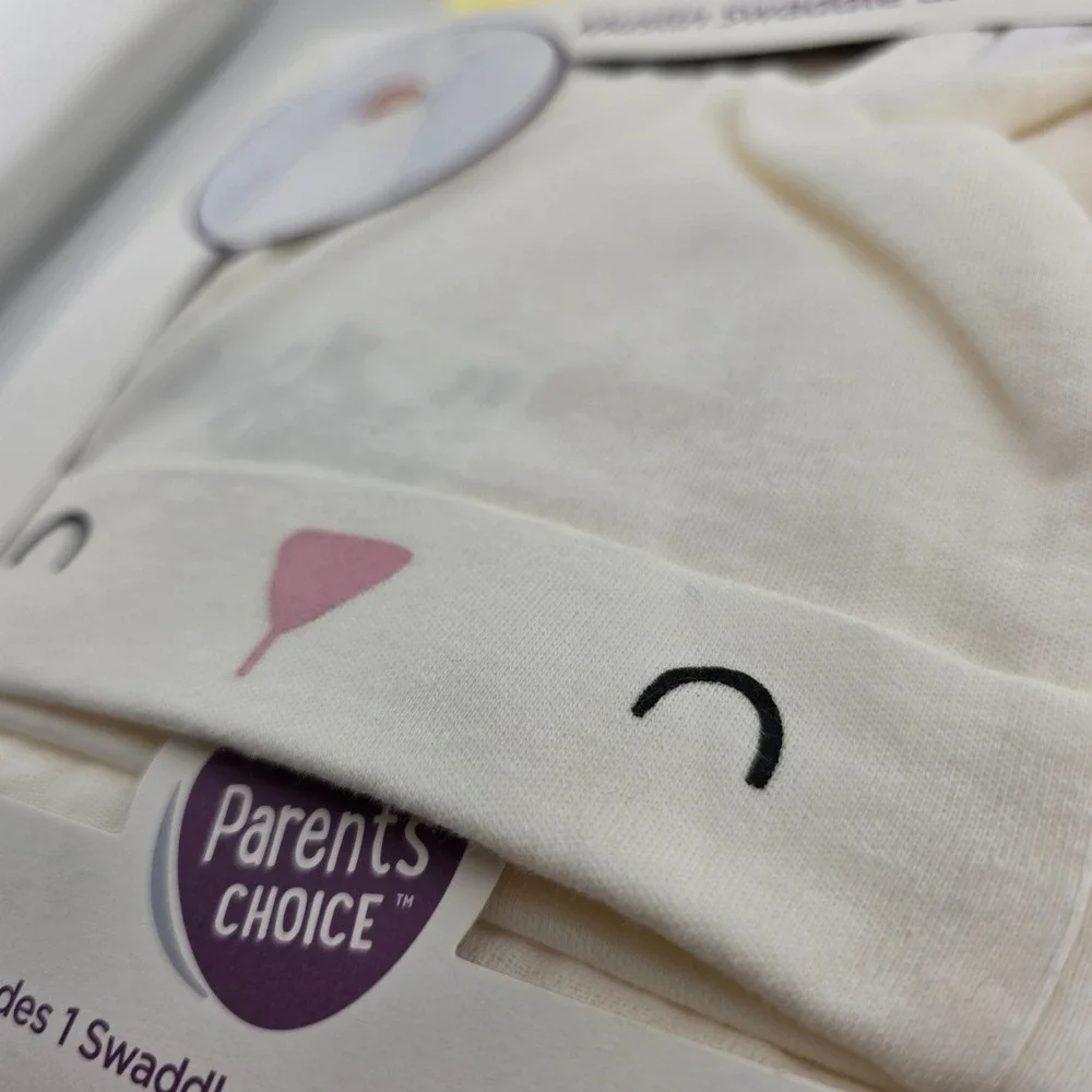 Parent's Choice Baby Swaddle and Beanie Set with Bib‎ 2-Piece Bunny New